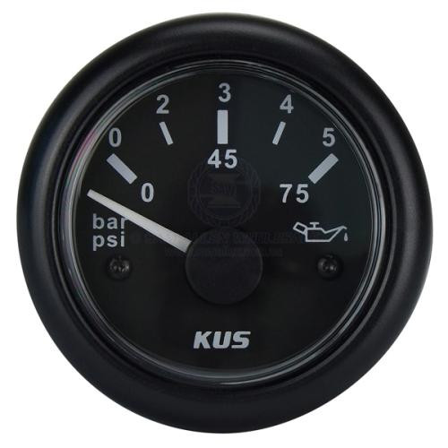 KUS Oil Pressure Gauge 5bar 10-184Ohms 12/24v