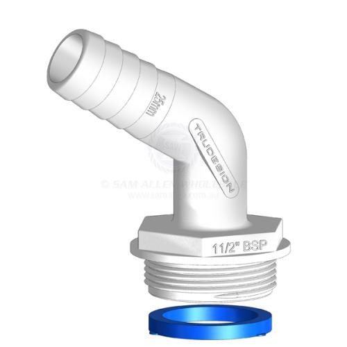 Aquavalve Hose Tail 120 Degree 25mm