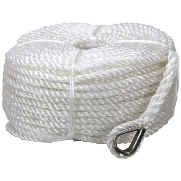 12mm x 50Mtr Silver Anchor Rope Stainless Steel Thimble