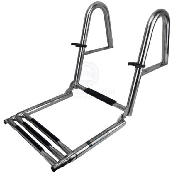 Ladder Boarding S/Steel Over Platform Mount Folding Telescopic with Rail 4 Step
