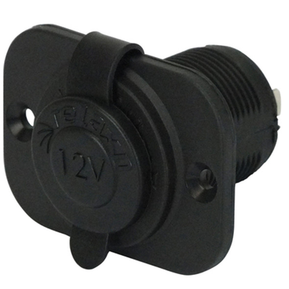 Flush Mount Socket Black 12/24V