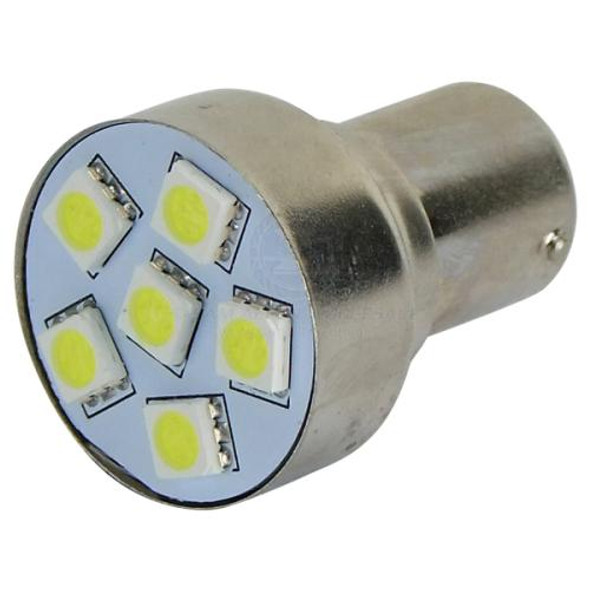12V BA15S White LED suits 70942 Single Contact, Parallel Pin