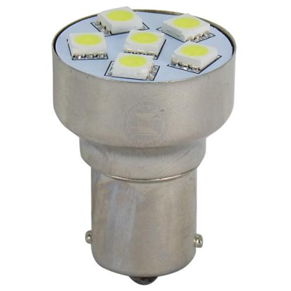 12V BA15S White LED suits 70942 Single Contact, Parallel Pin
