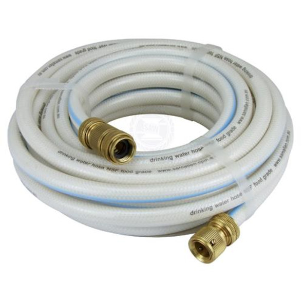 Hose Drinking Water Food Grade 1/2 ID x 10m with Brass Quick Connect Fittings