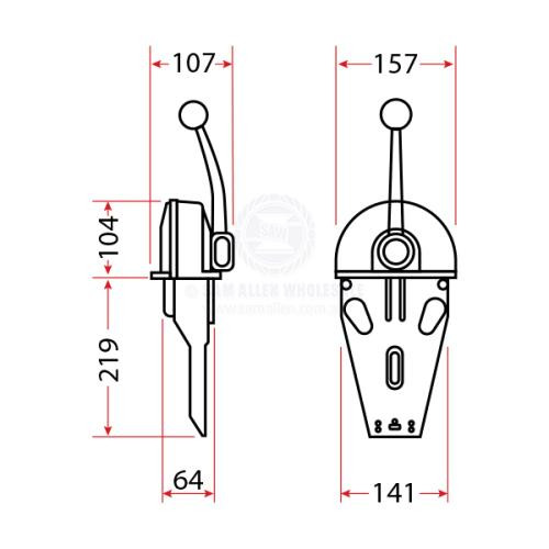 B103 Single Lever / Dual Function for One Engine