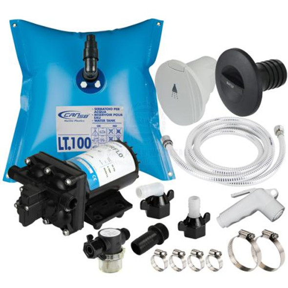 Shurflo Freshwater Shower Kit - Flexible 100 Litre Tank & 11.3 LPM Aqua King II