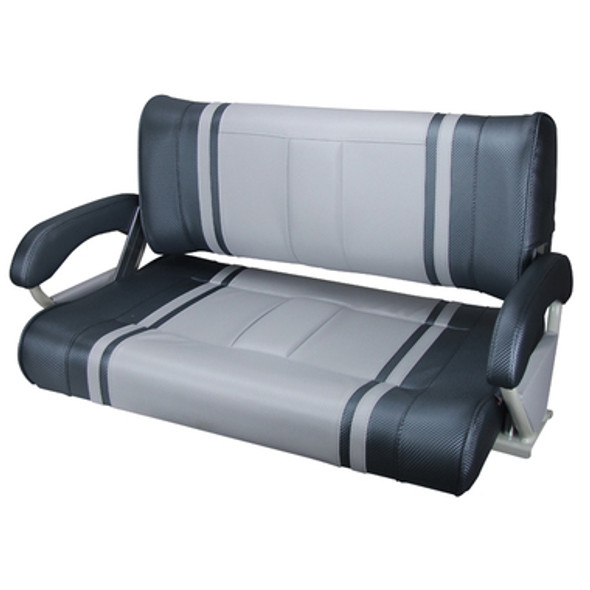 Relaxn Console Series Seat - Double Flip Back Light Grey/Dark Grey Carbon Textur