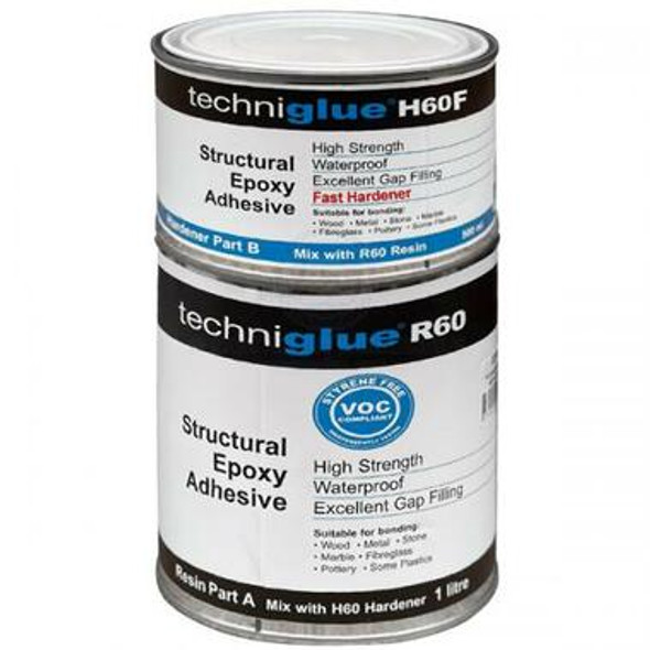 Techniglue-Ca R60 Pack 1.5Ltr (Resin 1Ltr / Fast Hardener 500ml)