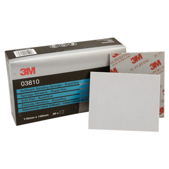 3M Softback Sanding Sponges Fine 3809 (P320-P400) - Box 20