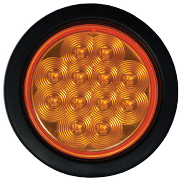 LED Flushmount 138mm Round 10-30V Amber