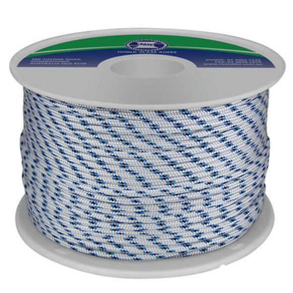 14mm x 100Mtr Polyester Yachting Braid Blue Fleck (Reel)