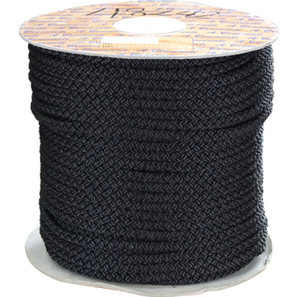 14mm x 100Mtr Polyester Rope - 16 Strand Double Braid Black (Reel)