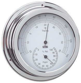 ANVI Brass Thermometer & Hygrometer - 120mm