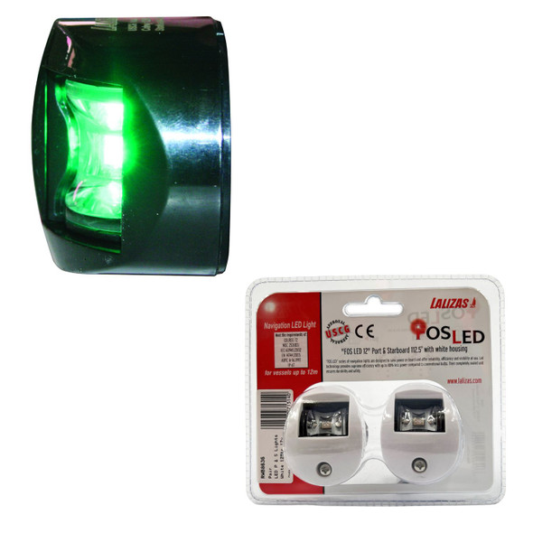 FOS 12 LED Port & Starboard Lights - Side Mount (Pair)