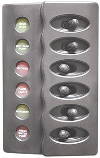Switch Panels - Waterproof Backlit Panel - 6 Switches
