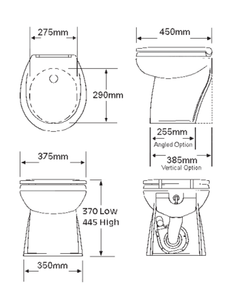 Jabsco Deluxe Silent - Flush Electric Toilet