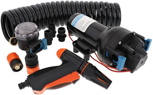 Jabsco HotShot 6 12v Deckwash Pump Kit + 25ft Hose 70psi 22.7lpm
