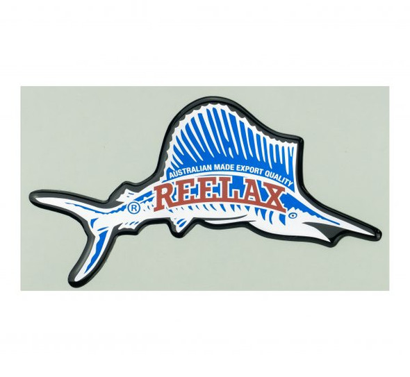 Reelax Fish Sticker Raised/Embossed for Tackle Stations, Game Chairs, General Use 155 x 88mm (Each)