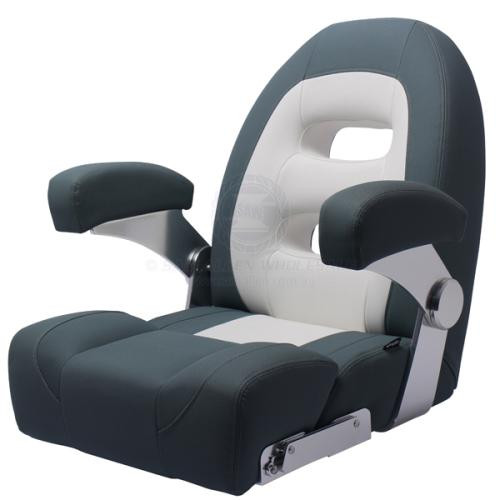 Relaxn Cruiser Series Seat High Back in White / Dark Grey Crosshatch
