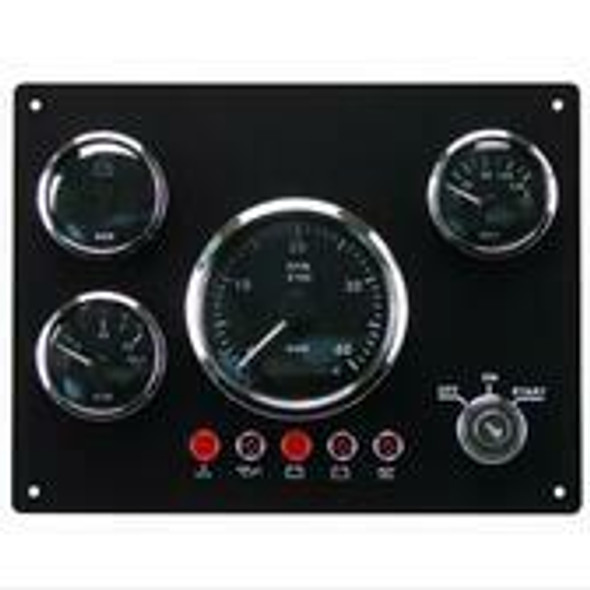 KUS Gauge Panel - Four Gauges with Alarm - 12V
