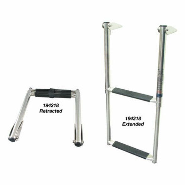 Telescopic Boarding Ladders - Stainless Steel Ladder Tele Fold Down 2 Step Stainless Steel