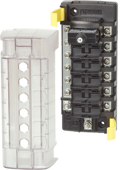 Blue Sea ST SLB Circuit Breaker Block - 6 Position with Negative Bus