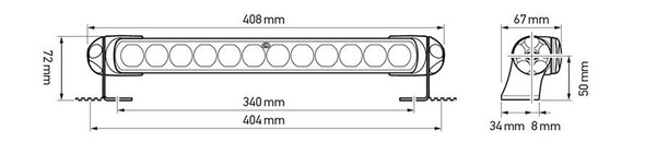 Hella Sea Hawk-350 Light Bar LED Floodlight - Spread