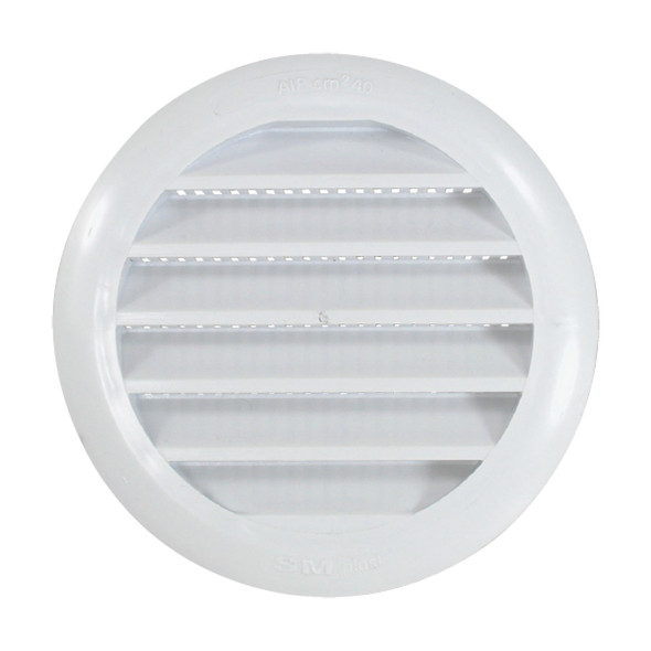 Round Louvre Vent 120mm White