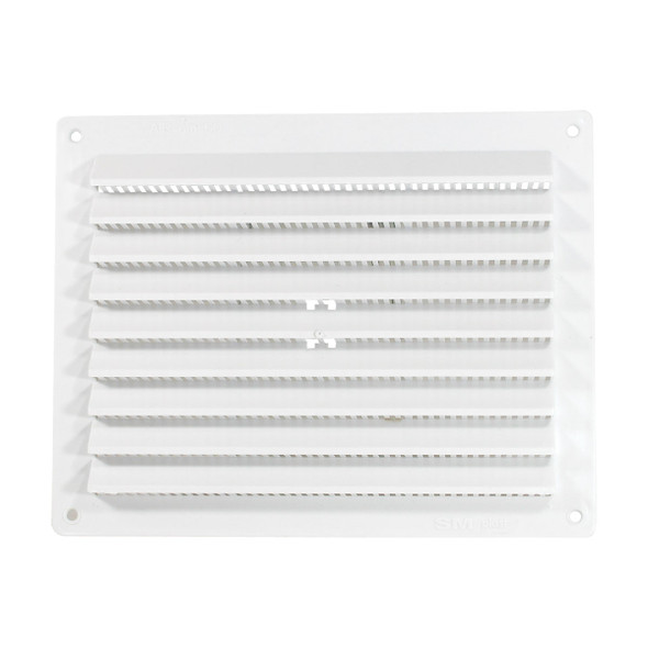 Rectangular Louvre Vent White With Screen
