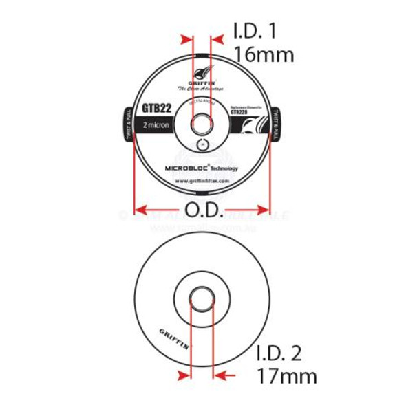 Griffin Diesel Filter Element GTB22 30 Micron