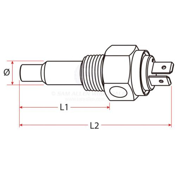 Kus Temp Sender Oil 1/2"-14 NPT 150 Degree Celsius Switch 120 Degree Celsius