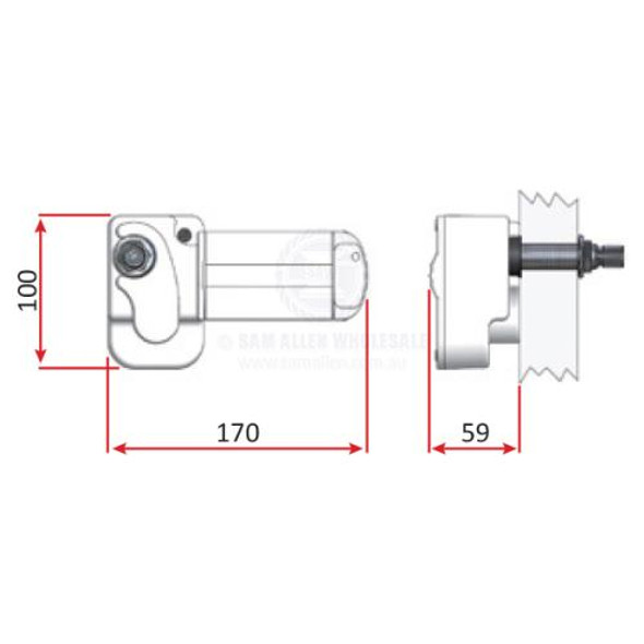 Roca 12V Waterproof Hd Wiper Motor 2-1/2" Shaft Black