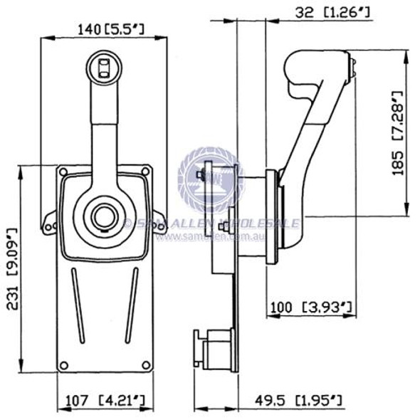 Ultraflex Engine Control - Side Mount - Aluminium