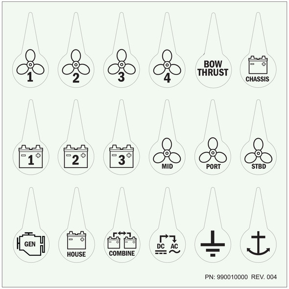 Blue Sea Icon Label Kit Battery Switch