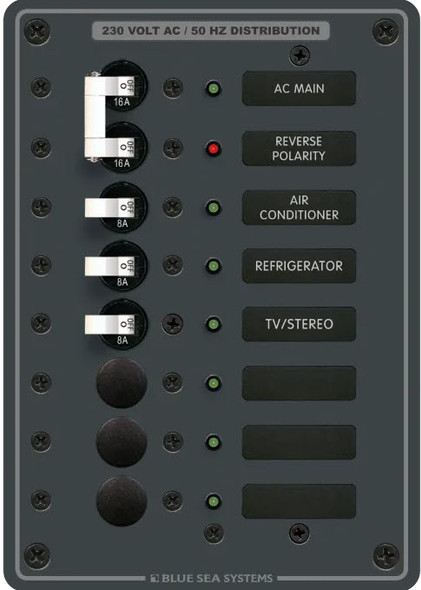 Blue Sea Circuit Breaker Panel AC Main + 6 Position