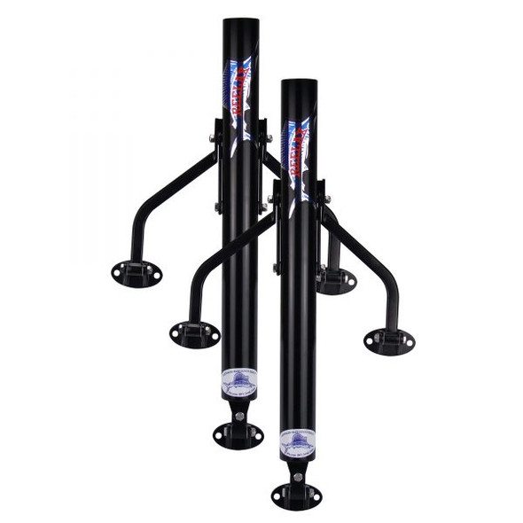 Reelax Base Reef Rigger 550 Black Edition Outrigger Bases Stainless Steel (Pair)