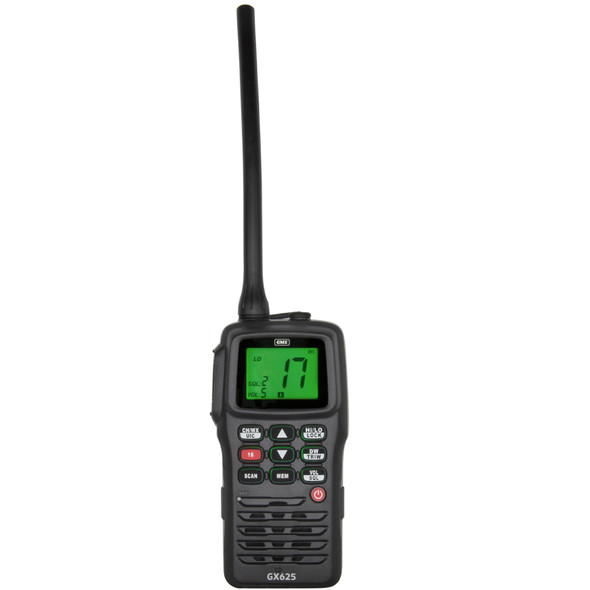 GME GX625 Handheld Marine VHF Radio - Black