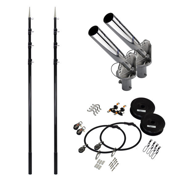 Reelax T-Topper & Telescopic Outrigger Kit 4.5M 3K Carbon includes SS Rig Kit +