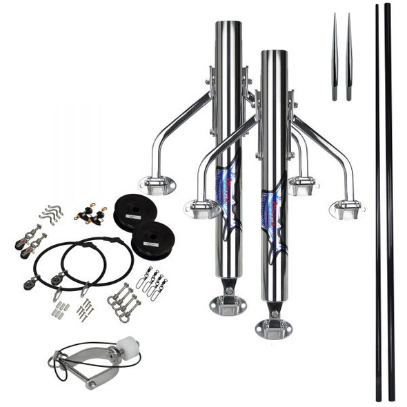 Reelax Reef 550 Stainless Steel with 4.5M 3K Grander Series Carbon Poles & Rigging Complete Kit