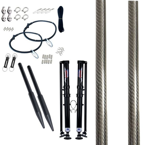 Reelax Junior 600 Black Edition with 6.1M 3K Grander Series Carbon Poles & S/Steel Rigging Kit & Spears