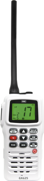GME GX625 Handheld Marine VHF Radio - White GME GX625 Handheld Marine VHF Radio - White