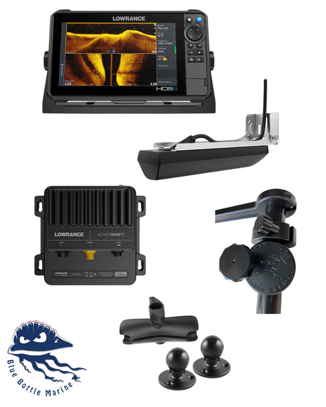Lowrance ActiveTarget 2 + HDS 9 Pro + 1600mm Black Pole + Ram Mounts Bundle