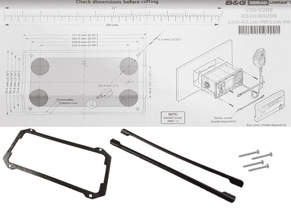 Simrad RS40 & V60 VHF Flush Mount Kit