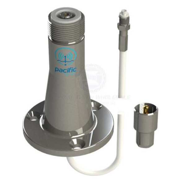 Pacific Antenna Base Deck Mount 5m Cable SS Longreach Pro