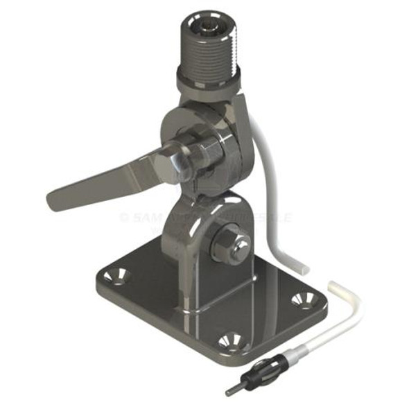 Pacific Antenna Base Fold Down 5m Cable SS Longreach Pro AM/FM with Handle