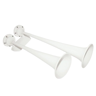 Fullblast Dual Trumpet Air-Electric Horns - White Epoxy Coated