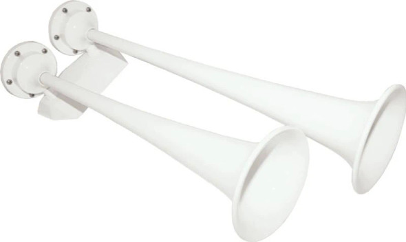 Full Blast Dual Trumpet Air-Electric Horns - White