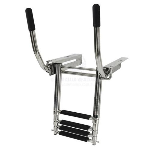 Relaxn Ladders - Under Platform Mount With Grab Rails - Telescopic - Stainless Steel