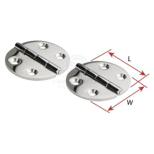 Hinge 316G cast SS round 65mm diam - pair