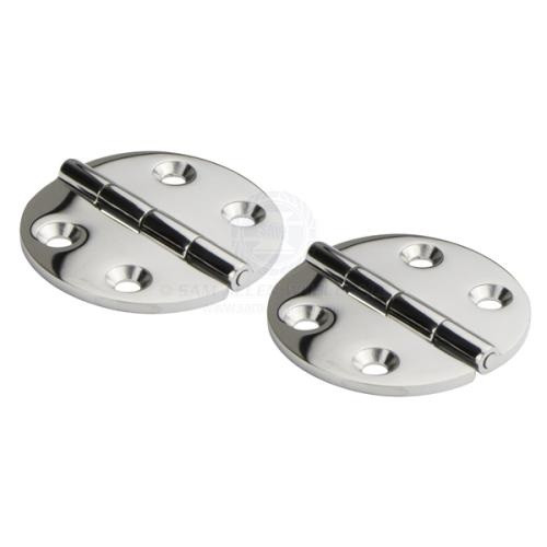 Hinge 316G Cast S/Steel Round 65mm x 64mm Diameter - Pair